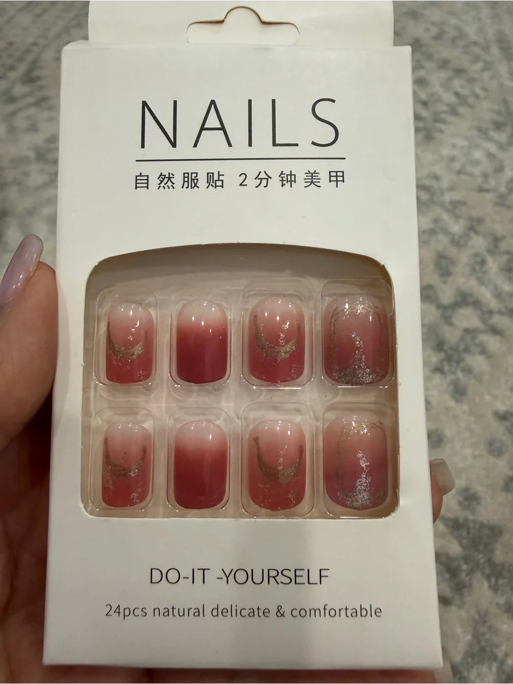 Set of 2 Boxes 48-Piece Press-On Nails – Assorted Designs as Pictured